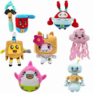 Kawaii Lankyboxed Plüschpuppe Foxy und Boxy Lanky Boxed Reversible Dolls Plüschie Cartoon Roboter-Spielzeug für Kind Geburtstagsgeschenk