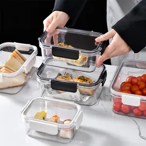 新型透明厨房冰箱食品容器可堆叠透明新鲜食品储物盒水果储物盒