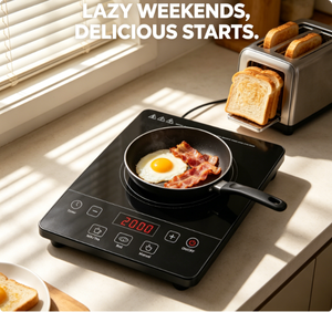 Table de cuisson à induction à bobine en cuivre à économie d'énergie, minuterie tactile LED, puissance réelle de 1350 W, <span class=keywords><strong>plaque</strong></span> chauffante en céramique, cuisinière portable - Product Image 3