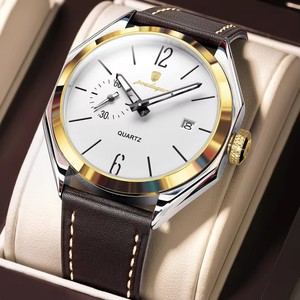 Nuevo Reloj de Pulsera Deportivo POEDAGAR 689 para Hombre, Reloj de Cuarzo de Cuero para Negocios, Resistente al Agua, Luminoso - Product Image 2