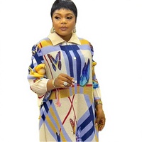 Nouvelle Robe Plissée Miyaki en Chiffon à Motif Géométrique Africain, Coupe Ample Grande Taille pour Femme, Col Rabattu, Imprimé Numérique Décontracté