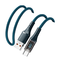 65W LED Affichage A-C Port Charge Rapide 1.2m USB Type-C Câble Bold Nylon Tressé Données Câble pour Caméras Ordinateurs Imprimantes