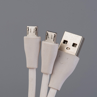 Kabel USB Mikro Data 3 in 1 dengan Gantungan Kunci Kayu, Lampu LED, dan LOGO yang Menyala untuk Ponsel