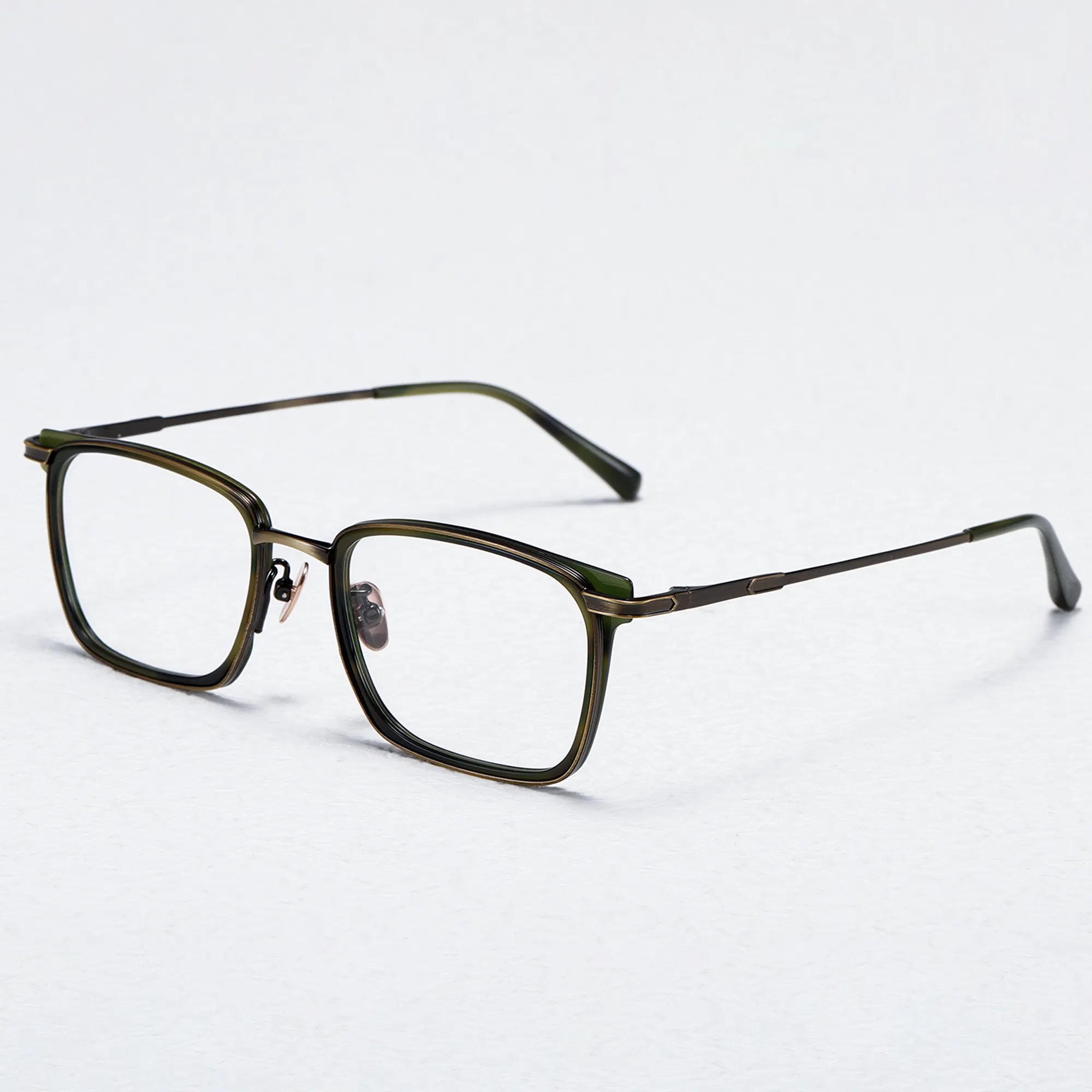 Fabricant de lunettes carrées en métal Figrad avec coussinets nasaux confortables montures de lunettes en métal lunettes optiques