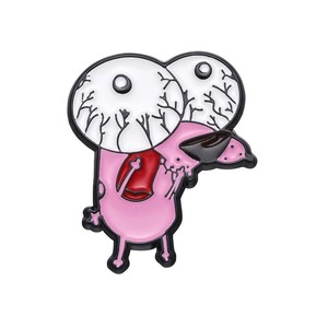 Karikatür pembe köpek emaye pimleri sevimli cesaret korkak köpek yavrusu broş yaka rozeti moda takı aksesuarları çocuklar için hediye arkadaşlar - Product Image 5