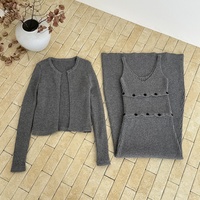 Ensemble robe et veste courte en tricot multi-portée FuunJ Mermaid Oliver, style décontracté, à porter sur les chevilles