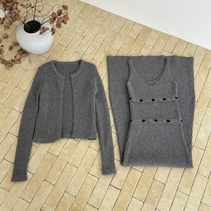 Ensemble robe et veste courte en tricot multi-portée FuunJ Mermaid <span class=keywords><strong>Oliver</strong></span>, style décontracté, à porter sur les chevilles - Product Image 5