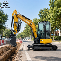 Mini-excavatrice FULCORE conforme EPA avec pince hydraulique optionnelle de haute qualité pour l'aménagement paysager de jardin