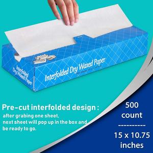 Cooking Unbleached Double-Sided Coated Eco-Friendly Biodegradable Interfolded Dry Wax <b>Paper</b> for Nonstick Baking Offset <b>Printing</b> - Product Image 3