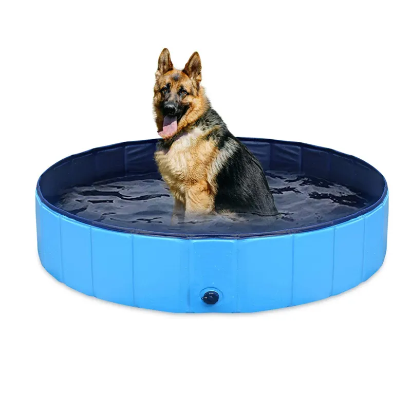 Collapsible Pet Swimming Pool Non Slip Kiddie Pool Hard Plastic Foldable Bathing Tub PVC Outdoor Pools for Dogs Cat Kids