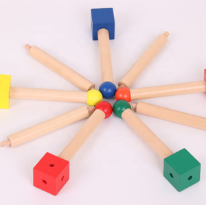 Montessori giáo dục cảm giác bằng gỗ Vòng quăng ném dây trò chơi thiết lập cho gia đình vui tươi ngoài trời quoits giải trí hộp đóng gói - Product Image 4