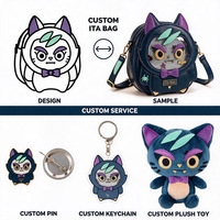 Sac à dos Ita Bag personnalisé style gothique démoniaque avec panneau d'affichage pour épingles, sac à bandoulière tendance, sac à main au design anime