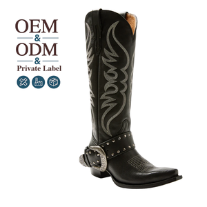 CHENO OEM ODM Bottes Western Chic pour Femmes avec Boucle de Ceinture pour Style Motard - Product Image 1