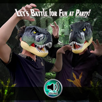 Máscara Realista de Tiranosaurio Rex con Sonido de Rugido, de Plástico, para Fiestas de Halloween, Juguetes para Adultos y Niños