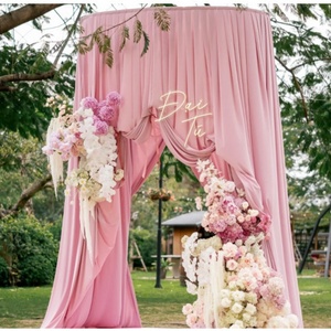 Tenda Decorativa in Seta Elasticizzata Rosa per Sfondo Matrimonio, Drappeggio da Soffitto per Feste di Compleanno, Eventi e Cerimonie - Product Image 3