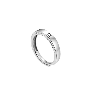 En gros Bijoux en Anneau 925 Sterling Argent Soleil et Lune Amoureux Argent Bague De Mariage Pour Femmes Homme