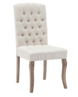 Chaise de salle à manger moderne à dossier capitonné, tissu en lin, meubles de table en bois, salon, cuisine, entrée, restaurant, matériau métallique durable