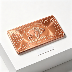 Barre de cuivre de 10 oz .999 Fine Bison Relief pour la préservation numismatique à long terme - Product Image 1