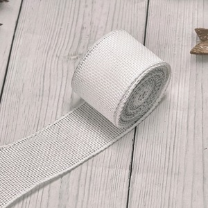Ruban en toile de jute avec bord en dentelle, ruban texturé de style vintage pour la fabrication de couronnes artisanales, décoration de la maison - Product Image 1
