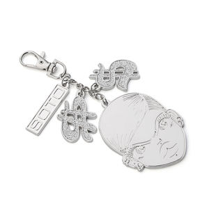 Portachiavi adorabile per bambini placcato argento portachiavi personalizzato ciondolo a forma di dollaro 3d bambina Design Kawaii portachiavi con gancio - Product Image 4