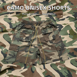 Pantalones Cortos Unisex con Estampado de Camuflaje Cruz Defeat, Casuales, de Cintura Media, para Exteriores, con Múltiples Bolsillos, Antiarrugas, de Lana, Servicio OEM - Product Image 2