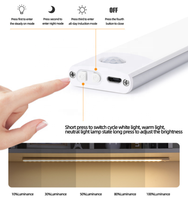 Alliage d'aluminium moderne tv cuisine batterie sous armoire lumières led détecteur de mouvement lumière avec interrupteur détecteur de mouvement pour armoire