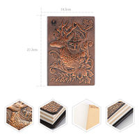 A5 Retro 3D Embossed Elk Leather Journal Cahier à couverture rigide coloré personnalisé avec 100 pages intérieures pour l'écriture de journal