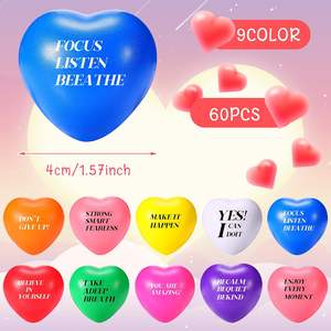 Promosyon özel kalp stres topu motivasyon İlham renkli stres giderici köpük topu anksiyete kabartma çocuk için oyuncak yetişkin - Product Image 3