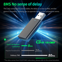 Headset Gaming nirkabel PLEXTONE G810 headphone Gaming USB BT 2.4GHz untuk PS5, PS4, PC, Switch, ponsel, Xbox