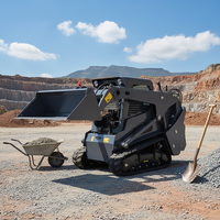 Mini-chargeuse compacte sur chenilles en caoutchouc V1100, chargeuse compacte diesel pour travaux agricoles et de construction