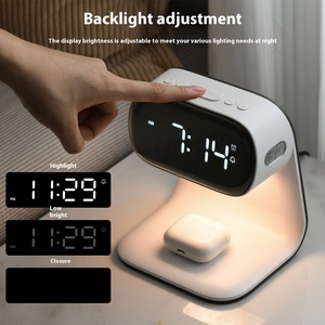 Luminária de Mesa LED Moderna e Criativa com Carregamento Sem Fio, Carregamento Rápido, Despertador, Alimentada por Bateria, Nova Luz Noturna Quente Branca - Product Image 1