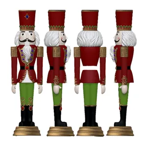 Xmas Seasonal Decor Large Life Size Fiberglass Resin Mult Led Christmas Nutcracker