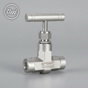 Valve à aiguille Accutek 1/4 po en acier inoxydable 316L 10000 Psi pour application jet d'eau - Product Image 1