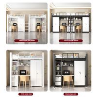 Meilleure vente lit et canapé superposé Loft cadre en métal pour adulte avec bureau fer noir double pont Decker pour