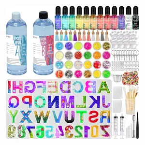 Kunsthandwerk-Kit für Anfänger mit Buchstaben-Silikonformen im Epoxidharz-Kit