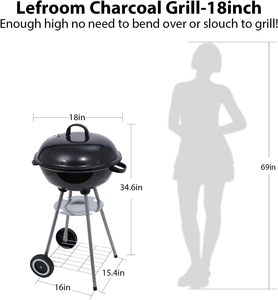 Black Charcoal <b>Kettle</b> BBQ Grill Barbecue Grill - Product Image 3