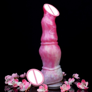 Monster <b>Dildo</b> Design Peach Color Erotic Curve Horse <b>Dildo</b> With Suction Cup for G-spot Fantasy Animal Plug Sex Games - Product Image 2
