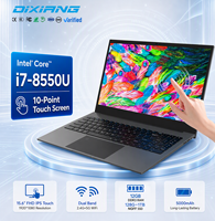 Laptop Baru 15.6 Inci FHD IPS Layar Sentuh Intel I7 8550U RAM 12GB Penyimpanan SSD Opsional Pembuka Kunci Sidik Jari WiFi Dual Band Logo Kustom