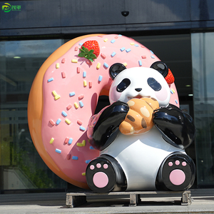 Moderne kunden spezifische große Tier karikatur im Freien dekorative Fiberglas-Harz-Riesen-Panda-Skulptur - Product Image 3
