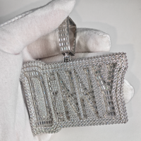 Bijoux fins personnalisés en argent sterling 925, pendentif en forme de cluster de lettres pour homme, moissanite baguette couleur D, hip hop, testeur de diamant GRA Pass