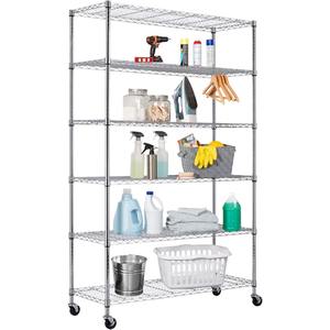 Étagère de rangement en fil métallique mobile à 5 niveaux, étagères chromées commerciales, organisateur de cuisine, garage, restaurant, étagère de rangement - Product Image 3