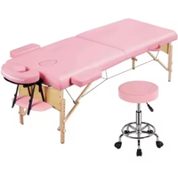 Table de massage portable en bois rose en mousse personnalisée de luxe Sukar, étireur de cils, table de massage portable