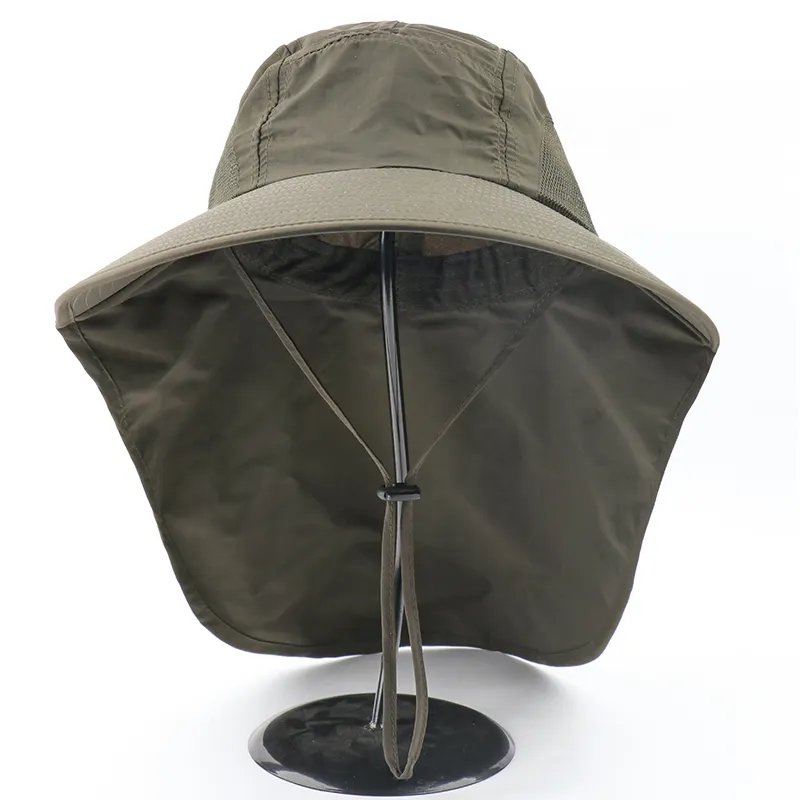 Sombrero de sol UPF 50 + para hombre y mujer, gorra de pescador impermeable con cuello y solapa para exteriores, ala ancha, sombrero de pesca