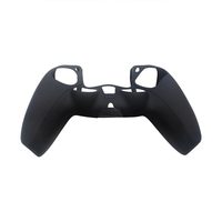 Housse de protection en silicone souple antidérapante de couleur noire unie pour manette PS5, protège-manette de jeu