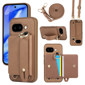 Màu đen nâu trắng da ví đầy đủ chống sốc trường hợp điện thoại cho <span class=keywords><strong>Google</strong></span> <span class=keywords><strong>Pixel</strong></span> 9A 9pro XL với dây buộc dây đeo - Product Image 1