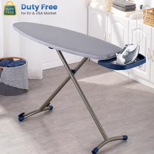 Factory Wholesale European Mesh Full Size Iron Board Folding Movable Ironing Board with 2 in 1 Function