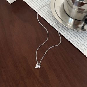 Collier pendentif en argent 925 plaqué or 14 carats avec chaîne à maillons et zircone 5A, perle, bijoux fins Dylam Grace pour femmes - Product Image 5