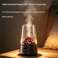 Diffuseur d'huiles essentielles 3D en forme de volcan de lave, 2000 mAh, diffuseur d'aromathérapie portable, humidificateur d'air avec lumière nocturne pour la décoration de la maison