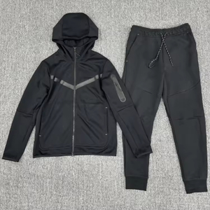 공장 디자이너 클래식 핫 세일 봄 가을 스포츠 캐주얼 지퍼 후드 작은 발 운동복 남자 <span class=keywords><strong>2</strong></span> 조각 운동복 세트 - Product Image 5