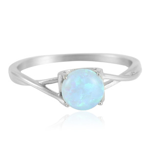 Stainless Steel <b>Opal</b> <b>Ring</b> Round Prong Setting Party Jewelry Women's Fashion <b>Ring</b> 210158 - Product Image 1